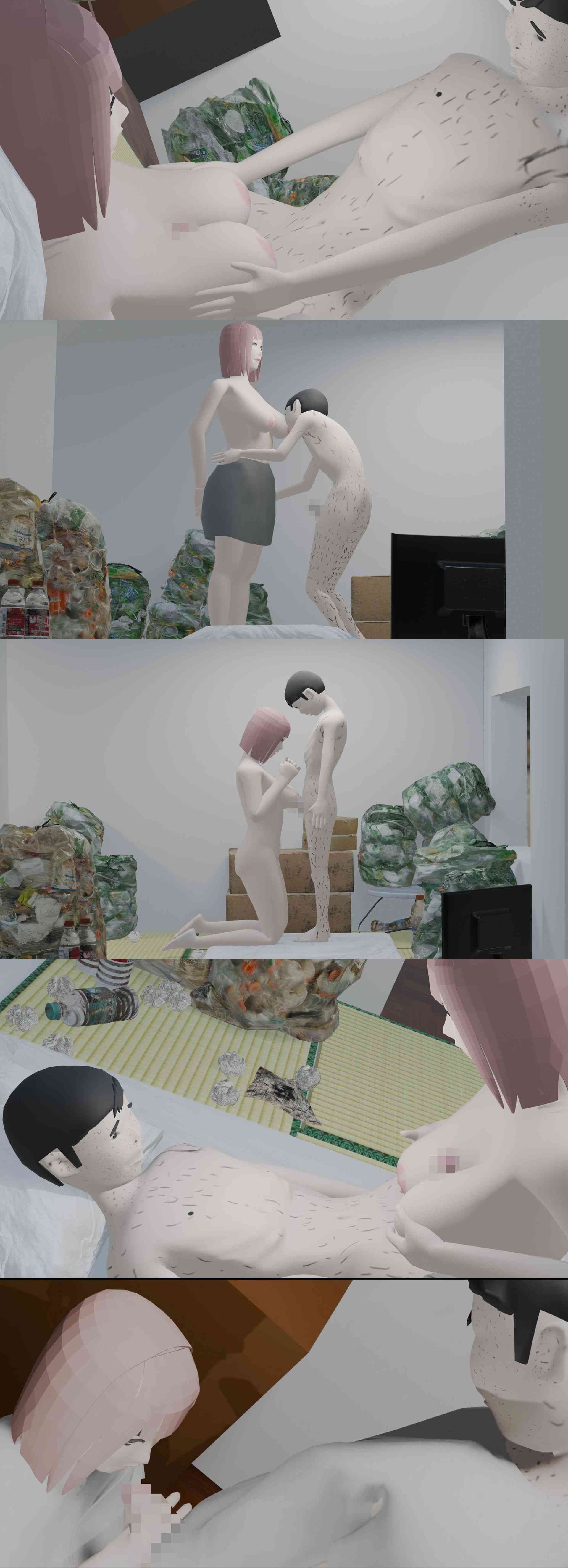 キモ童貞が住むボロい安アパートに呼ばれて好き放題される爆乳デリヘル嬢（サンタ・クルス2D&3D）-動画画像