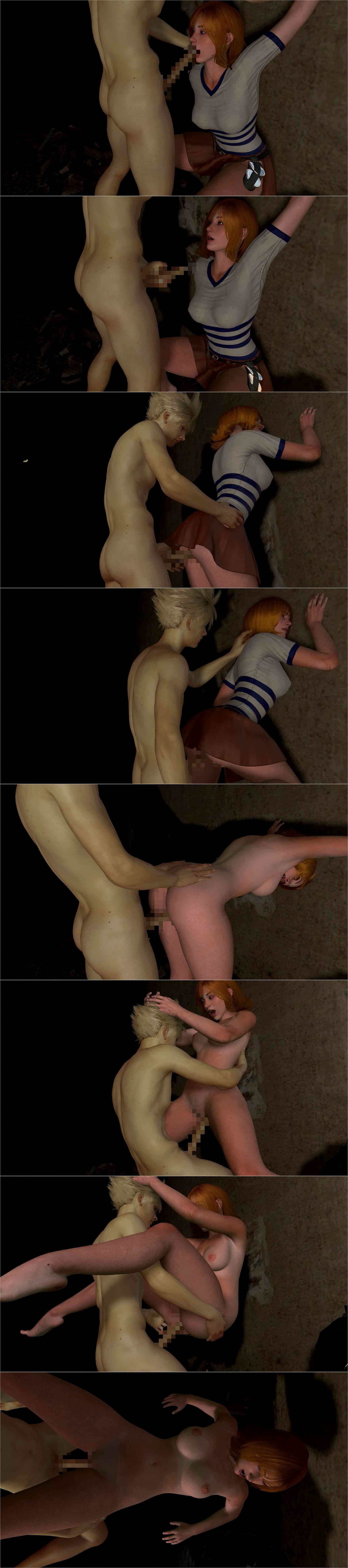 ナミとクラウドのストリートレ●プセックス「ワンピース！」（ローズ志向）-動画画像