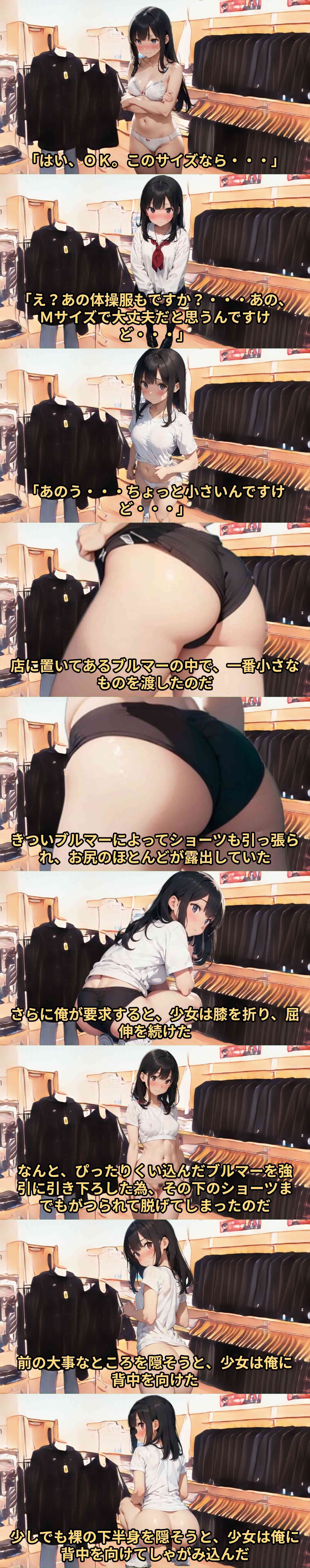 羞恥の制服採寸（第2話）恥ずかしがり屋の少女にわざとサイズの小さい体操服を試着させて大事なところを露出させまくった話（羞恥体験告白）-動画画像
